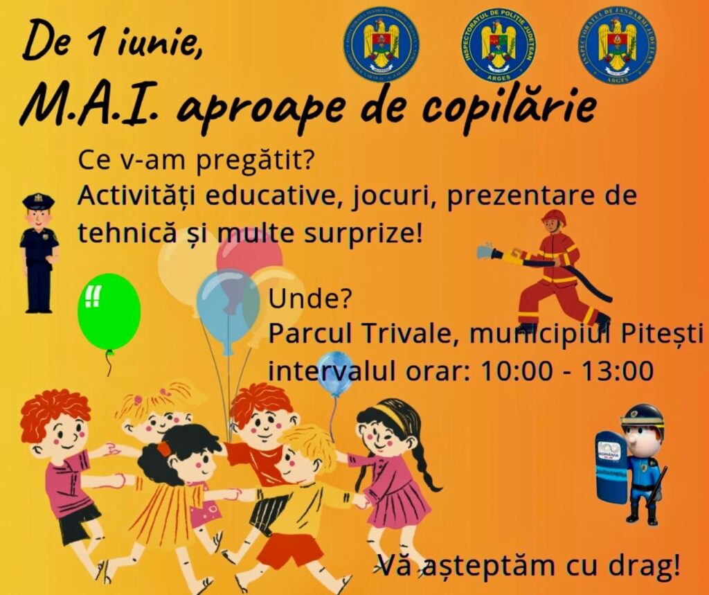 Activități întreprinse de pompierii argeșeni cu prilejul Zilei Copilului