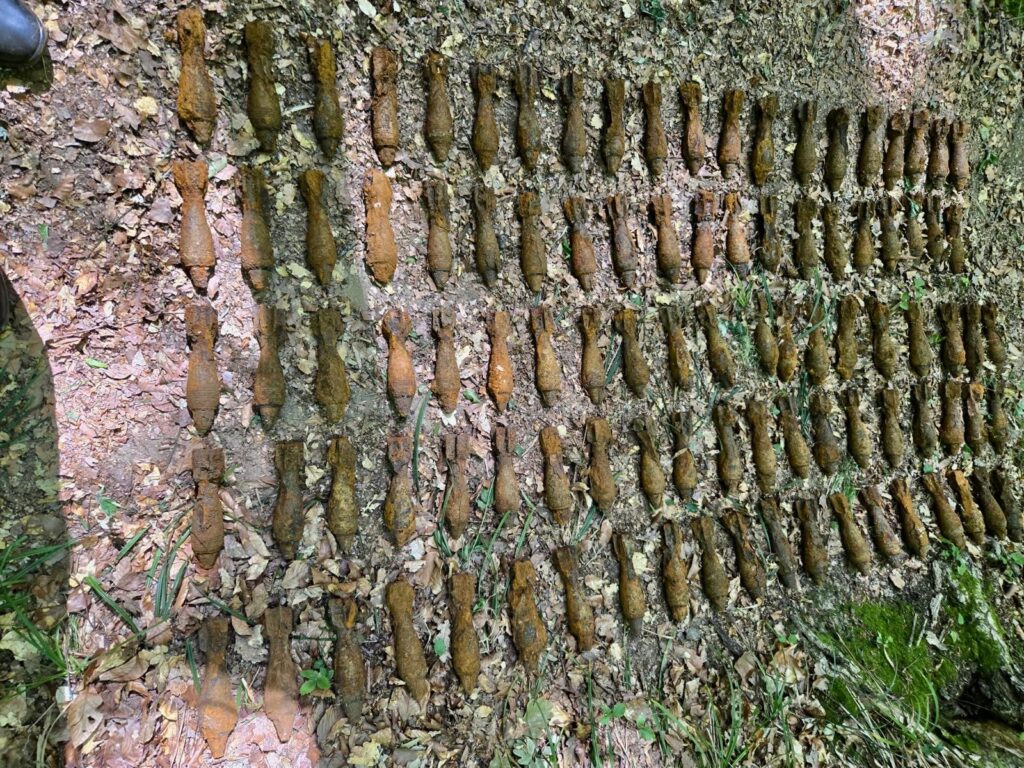 Arsenal de război găsit într-o pădure din Bascov