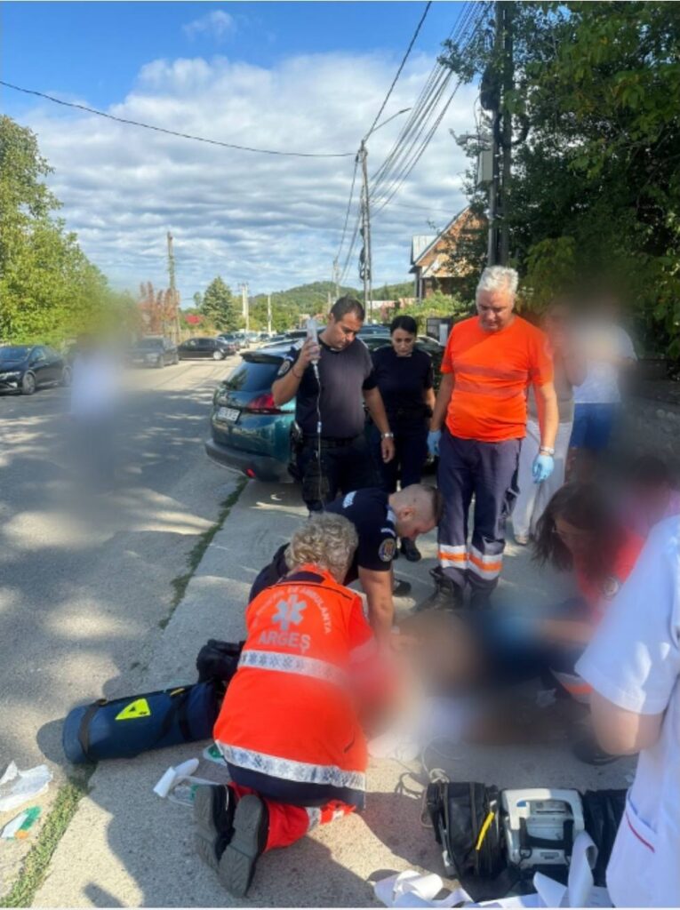 Jandarmii argeșeni – salvatori ai unei persoane care suferise un infarct