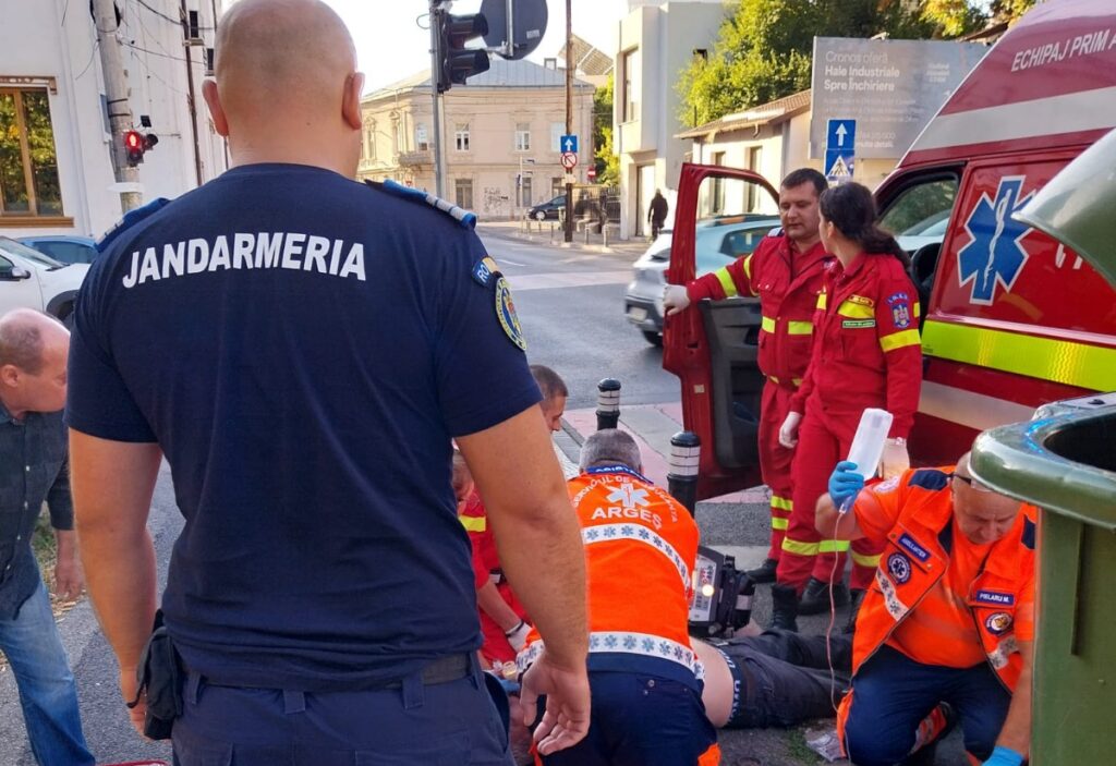 Jandarm argeșean – salvator pentru un bărbat din Pitești