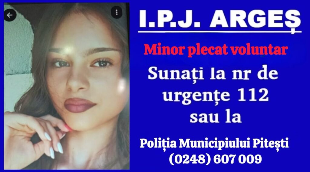 Alertă în Argeș! O minoră de 15 ani a dispărut de acasă în timp ce părinții erau la serviciu