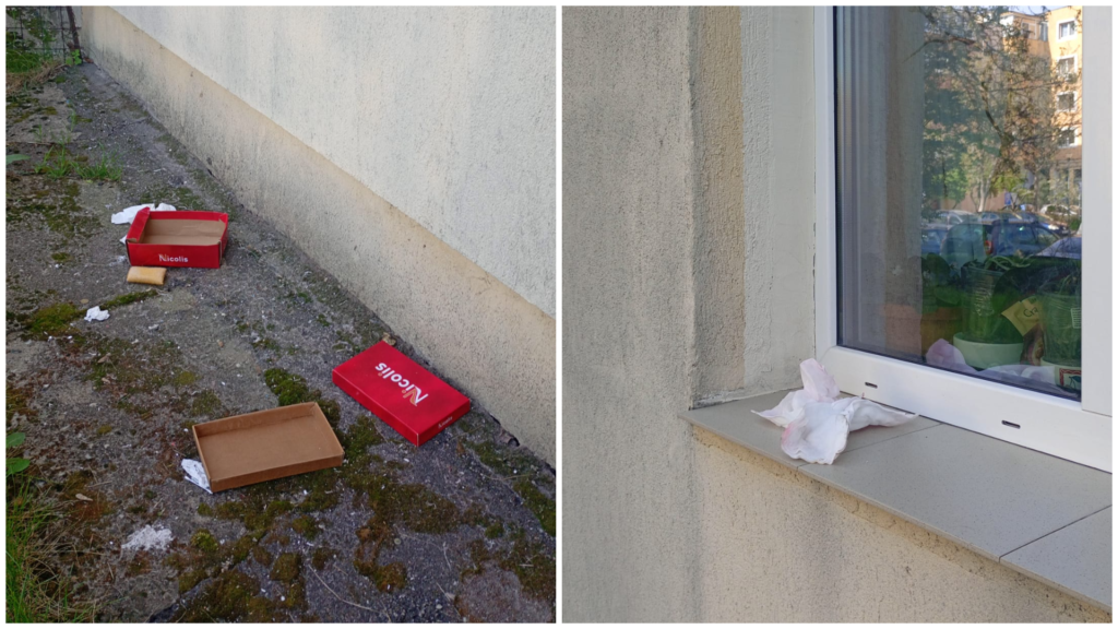 „Ploaie” de deșeuri de la balcon! Amendă usturătoare pentru un piteștean