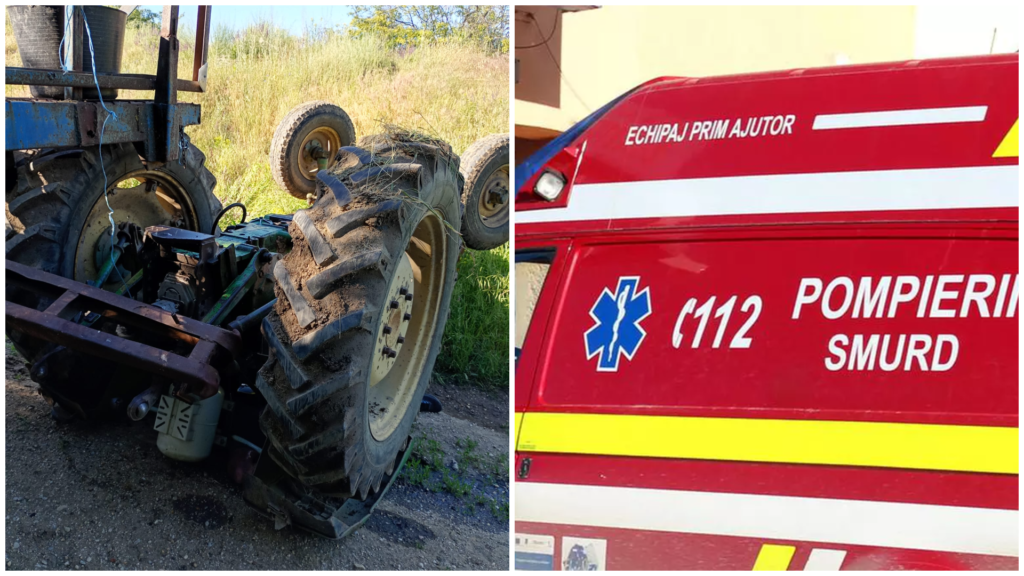 Tragedie în Argeș! Un bărbat a murit strivit de tractorul care s-a răsturnat într-o pantă