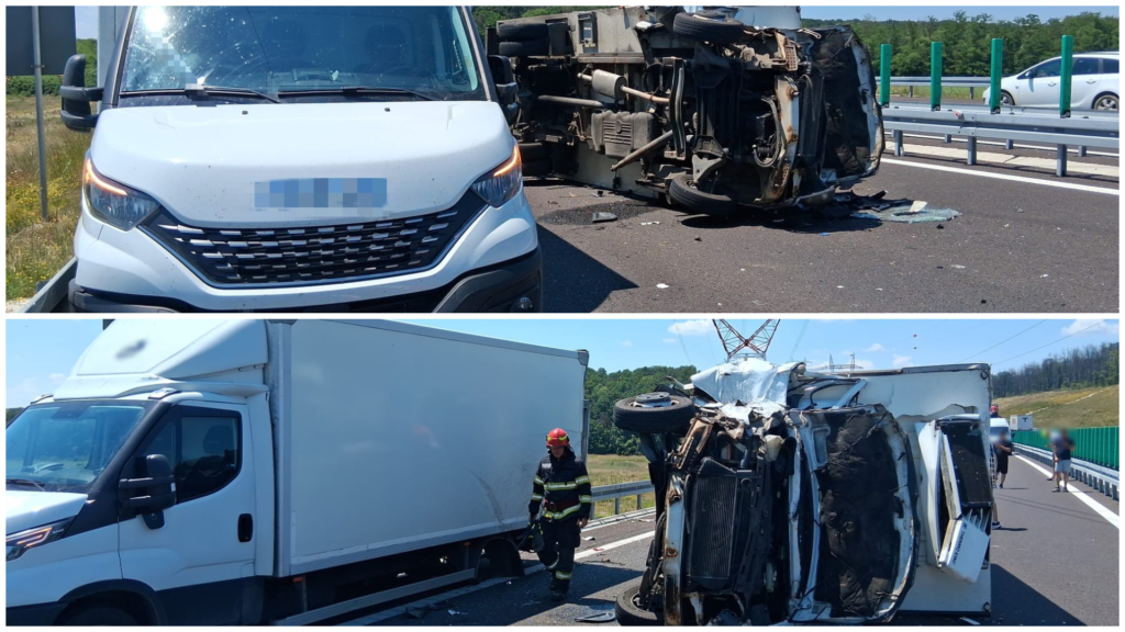 Accident rutier pe Drumul Expres! Două autoutilitare s-au ciocnit