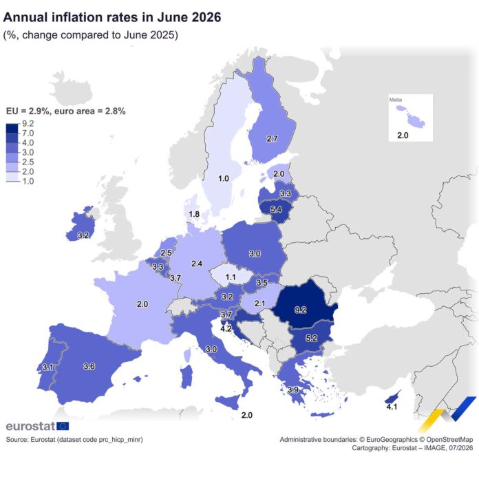 Inflația din România este din nou cea mai ridicată din Uniunea Europeană