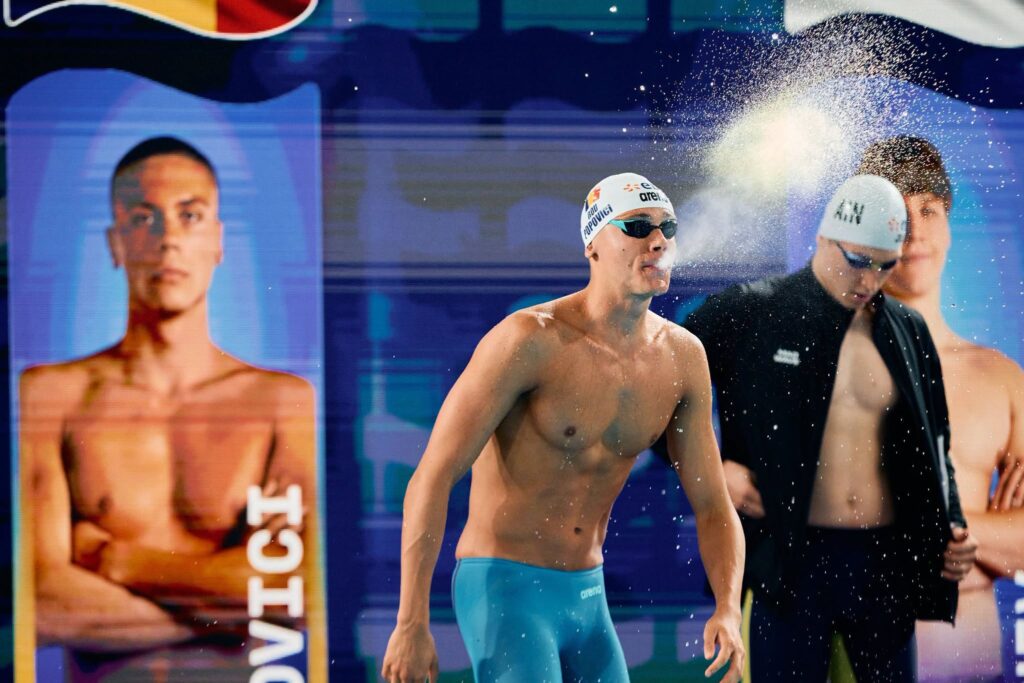 David Popovici, din nou fabulos! Calificare în finala de 100 m liber cu cel mai bun timp al anului și record european