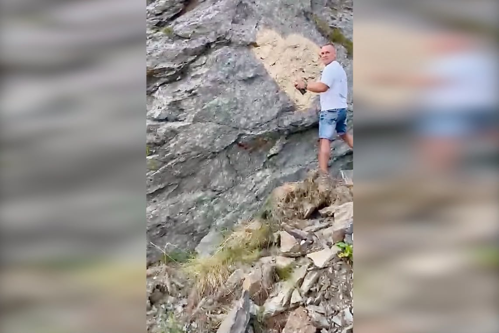 A vandalizat stâncile de pe Transfăgărășan și a fost identificat. Ce riscă bărbatul care a stârnit indignare
