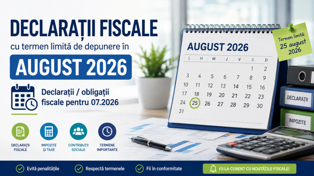 ANAF: 10 august 2026, termen-limită pentru declarații fiscale