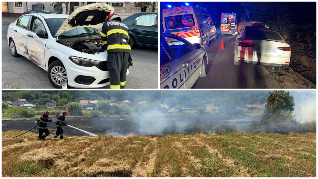 Bilanț ISU Argeș: Peste două hectare de teren pârjolite de flăcări, accidente la Pitești și Moșoaia și 44 de misiuni SMURD