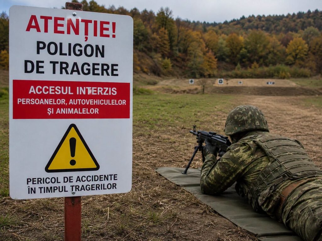 Ședințe de tragere cu armament de infanterie în poligonul din Mioveni