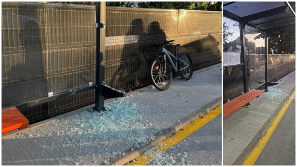 Act de vandalism la Mioveni! O stație de autobuz recent amenajată a fost distrusă
