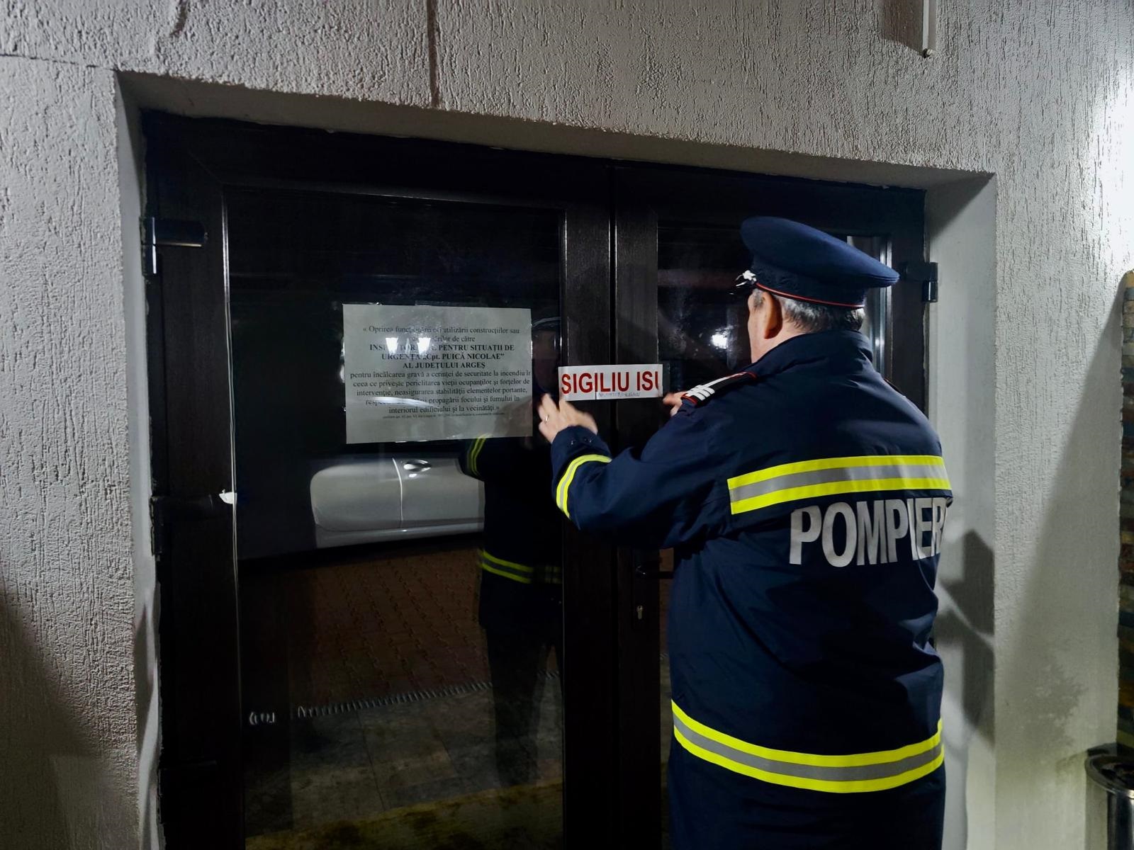 ISU Argeș, acțiuni inopinate: un local închis și amenzi de peste 75.000 de lei