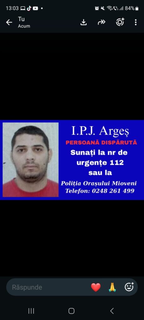 Bărbat din Mioveni dat dispărut, găsit decedat la București