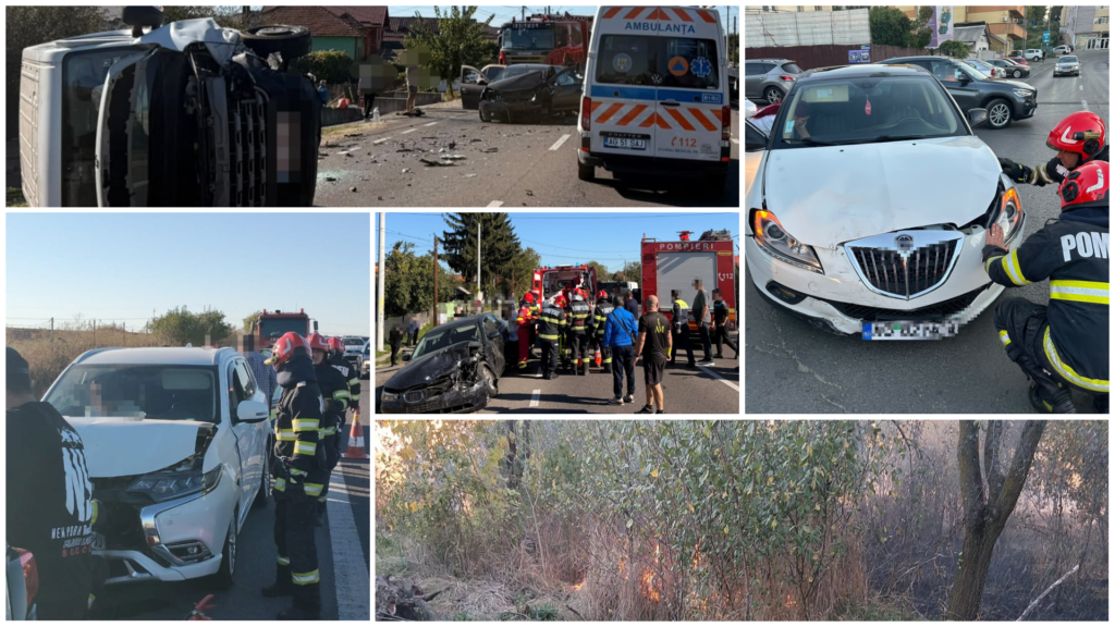 Weekend de foc pentru pompierii argeșeni! Peste 180 de intervenții, 12 incendii de vegetație, case cuprinse de flăcări și 13 accidente rutiere